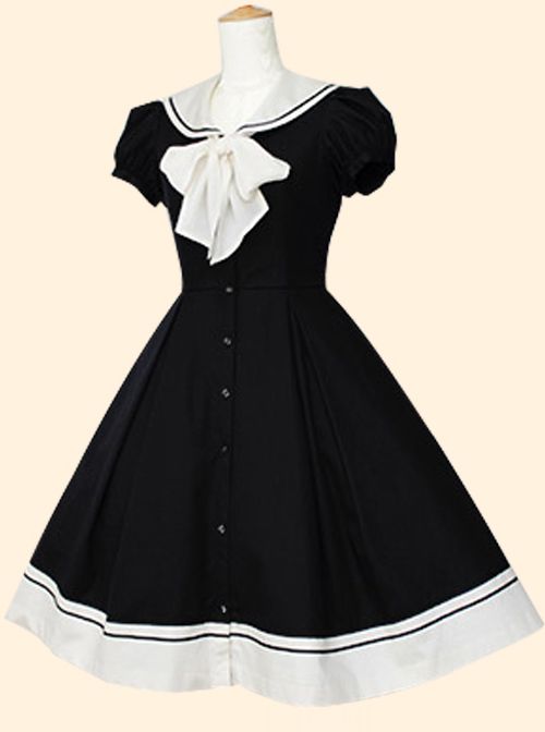 Buy Retro Navy Collar Bowknot School Lolita Short Sleeve Dress on Lolitain.com. Choose your perfect classic lolita dress, gothic lolita dress, and more. Regular discounts up to 50% off. Clothing Anatomy, Sailor Costume, Punk Kawaii, German Dress, Wigs Cosplay, Classic Lolita, Baby Frocks Designs, Dress Design Sketches, School Dresses