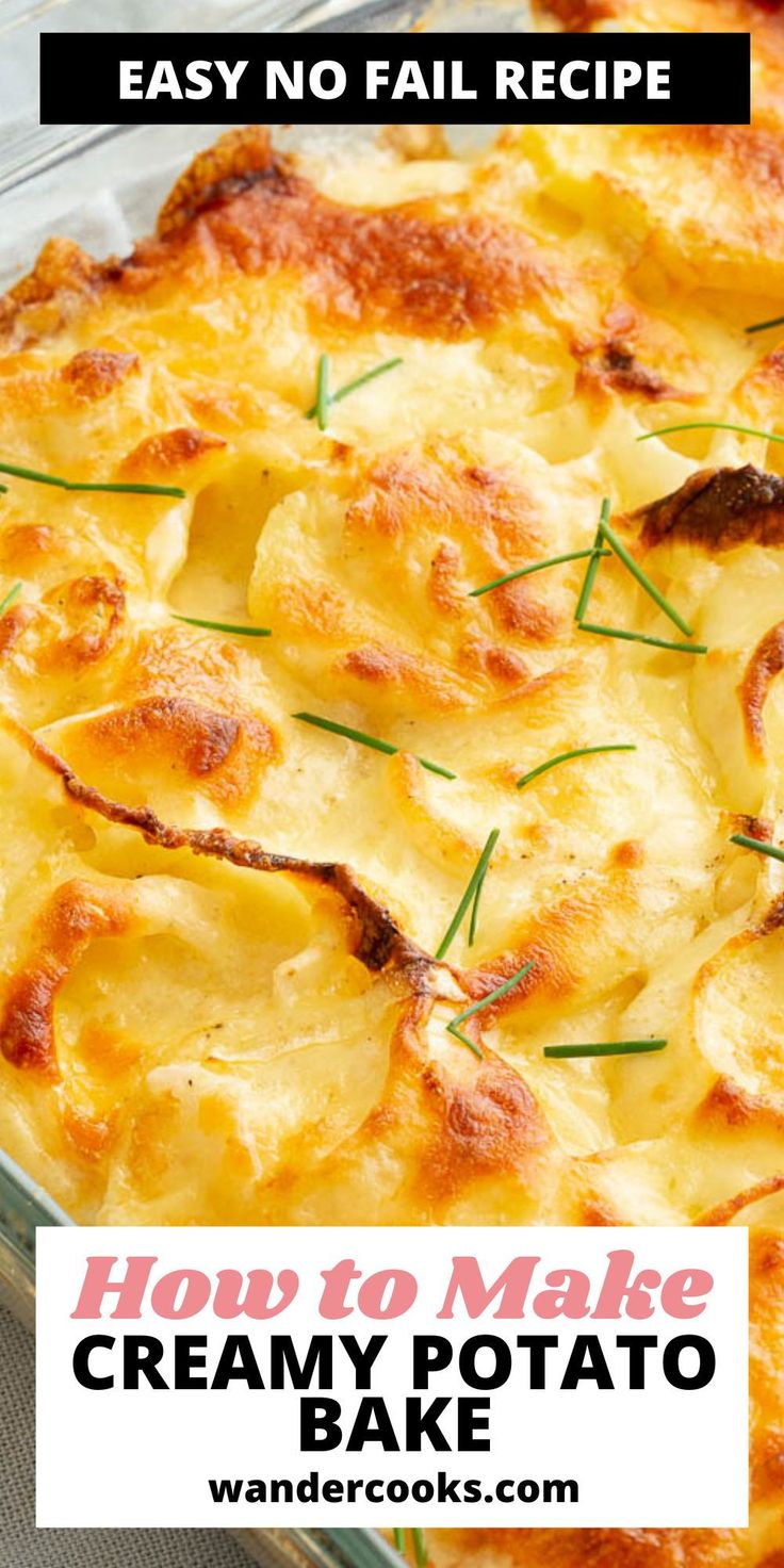 a casserole dish with potatoes and herbs in it