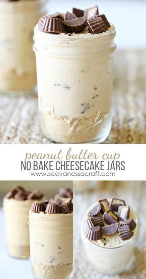 peanut butter cup no bake cheesecake jars