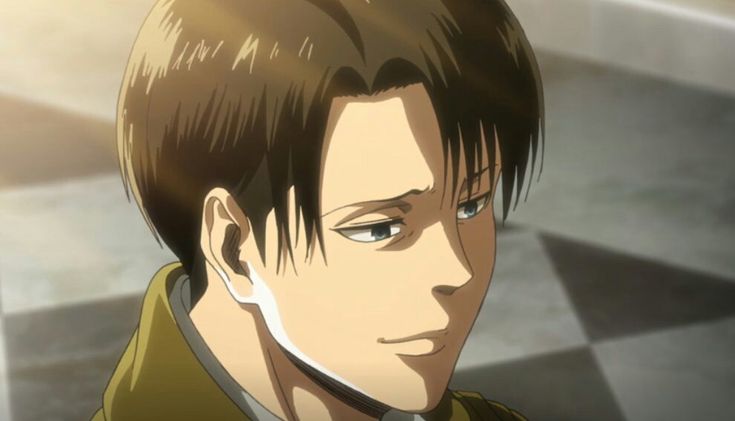 an anime character with brown hair and blue eyes