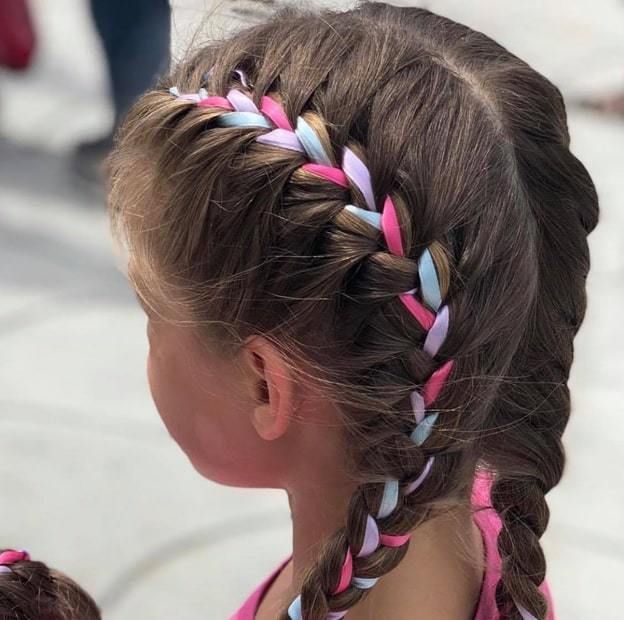 8 Ribbon Braid Hairstyles for Little Girls – HairstyleCamp Hair Ribbons Hairstyles, White Girl Braids, Ribbon Braids, Side Braid Hairstyles, American Hairstyles, French Braid Hairstyles, Ribbon Hairstyle, Girls Braids, Hairstyle Gallery