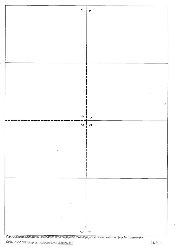 a sheet of paper that has been cut into four equal squares with one line on each side