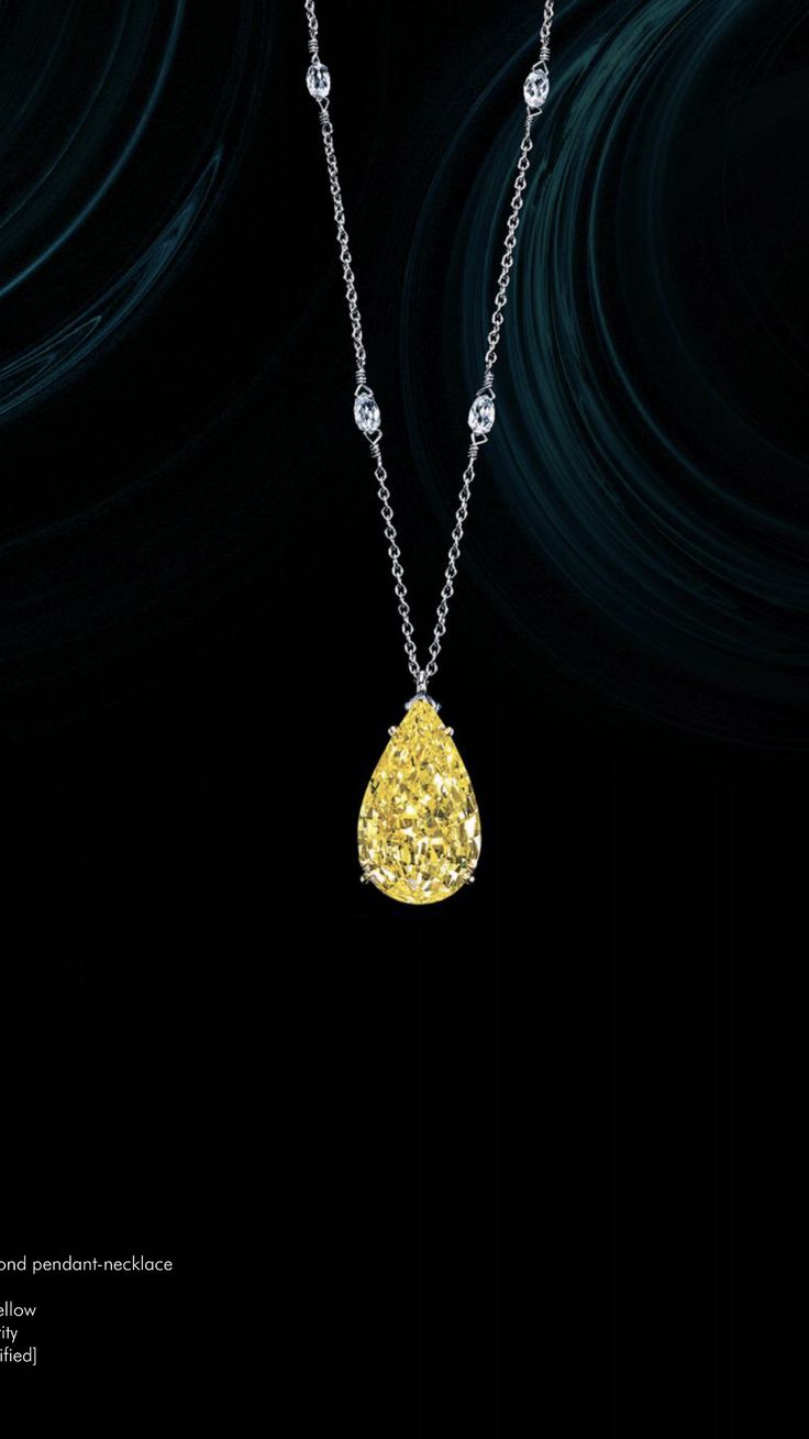 Yellow pear shaped Diamond pendant. Pear Diamond Pendant, Yellow Diamond Pendant, Buccellati Jewelry, Colored Diamond Jewelry, Tiaras Jewellery, Diamond Pendants Designs, Fantasy Closet, Magical Jewelry, Dragon Jewelry