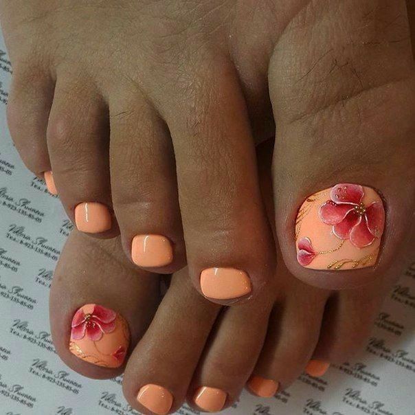 Coral Toe Nails, Best Pedicure Colors, Best Toe Nail Color, Gel Manicure Colors, Spring Pedicure, Pedicure Designs Toenails, Pedicure Nail Designs, Pedicure Colors, Toe Nail Color