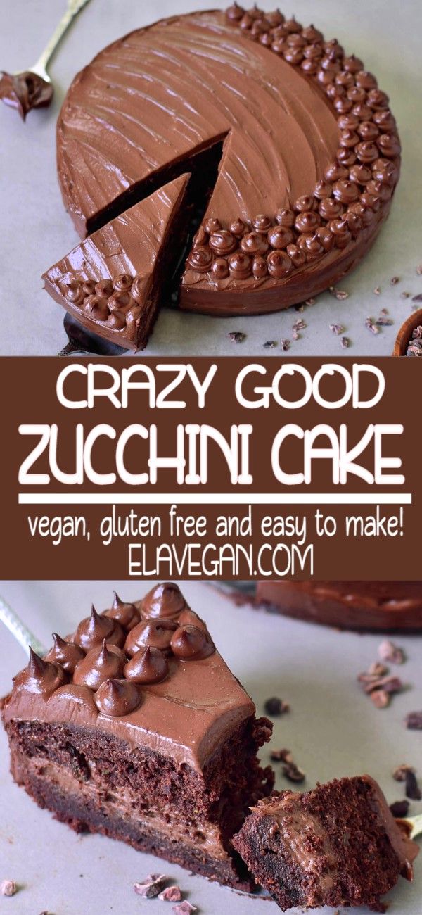 chocolate zucchini cake with one slice cut out