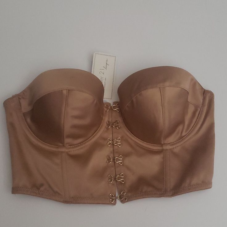 Nwt. Size M. Forever 21 Bustier. Front Clasps Party Camisole Corset With Removable Bra Pads, Party Camisole With Removable Bra Pads, Party Corset With Spaghetti Straps And Bra Friendly, Spaghetti Strap Party Corset With Bra Friendly Design, Party Corset With Sweetheart Neckline And Bra Friendly Design, Bra-friendly Sleeveless Tube Top For Party, Strapless Bra Friendly Crop Top For Party, Strapless Bra-friendly Crop Top For Party, Summer Corset With Removable Bra Pads For Night Out