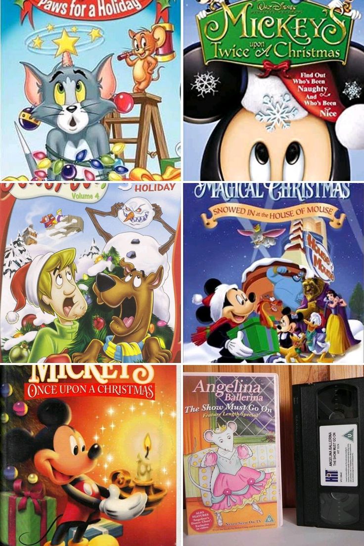 mickey mouse christmas movies are on the shelf