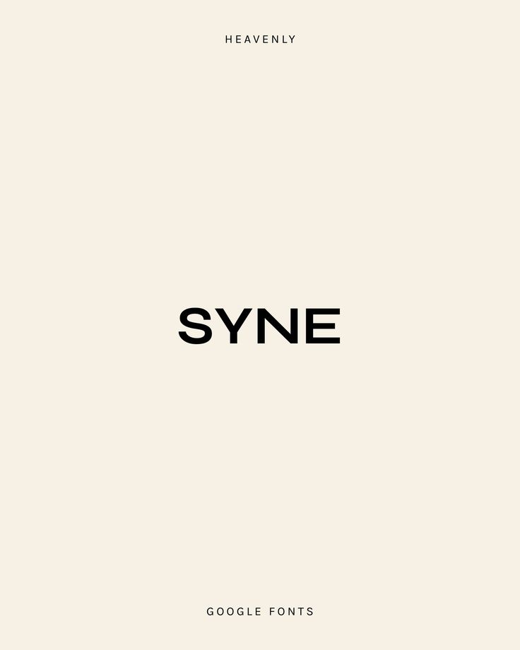 an image of some type of font that is black and white with the word syne on it