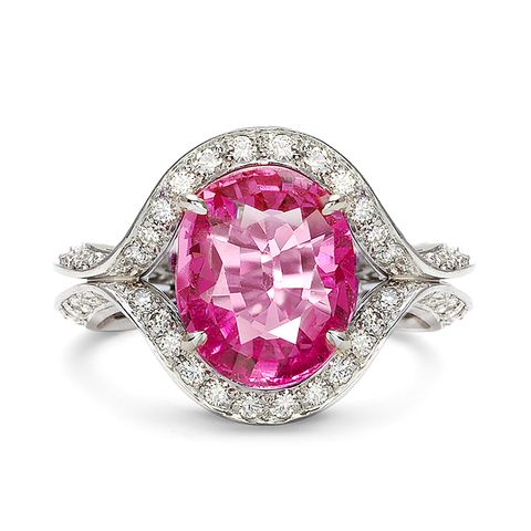 Duet Oval Blue Sapphire & Diamond Ring – Diana Vincent Jewelry Designs Pink Sapphire Diamond Ring, Angel Drawing, Pink Jewels, Colored Stone Rings, Wedding Rings Round, Color Personality, Pink Diamonds, Pink Sapphire Ring, Color Stones