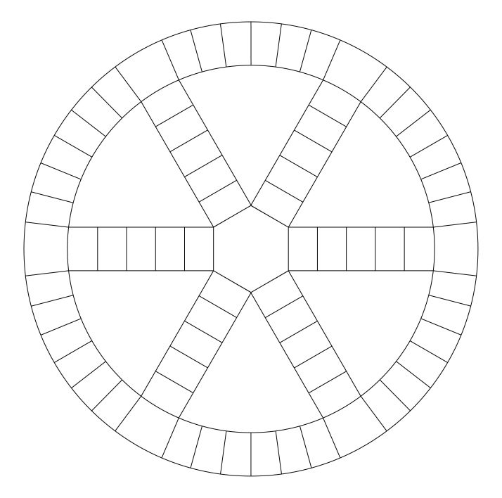 an image of a circle that is made up of squares and lines in the center