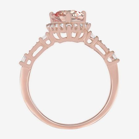 Add glamor to your day or night styling with this Yes, Please! cocktail ring. Crafted from 14k Rose Gold Over Silver, this halo ring has a pear-shaped Lab Created Pink Sapphire surrounded by Lab Created White Sapphires. Style it with a similar toned necklace or stud earring set. Ring Style: Cocktail RingsFeatures: In A Gift BoxSetting: ProngStone Cut: Multi-ShapeMetal Color: RoseRing Gallery Height: 6.9mmCare: Wipe CleanStone Type: 53 Lab Created SapphireAuthenticity: Lab Created StoneMetal: 14… Rose Gold Cubic Zirconia Rings For Parties, Classic Rings With Accent Stones For Party, Classic Party Rings With Accent Stones, Elegant Pink Gold Birthstone Promise Ring, Rose Gold Open Ring Crystal For Party, Rose Gold Open Ring For Party, Rose Gold Open Crystal Ring For Party, Elegant Rose Gold Crystal Ring In 14k Gold, Elegant 14k Rose Gold Crystal Ring