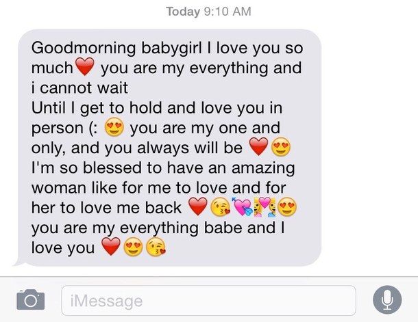 two texts that are being used to describe someone's love for him and her