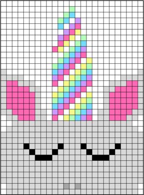 a cross stitch pattern with a unicorn's head