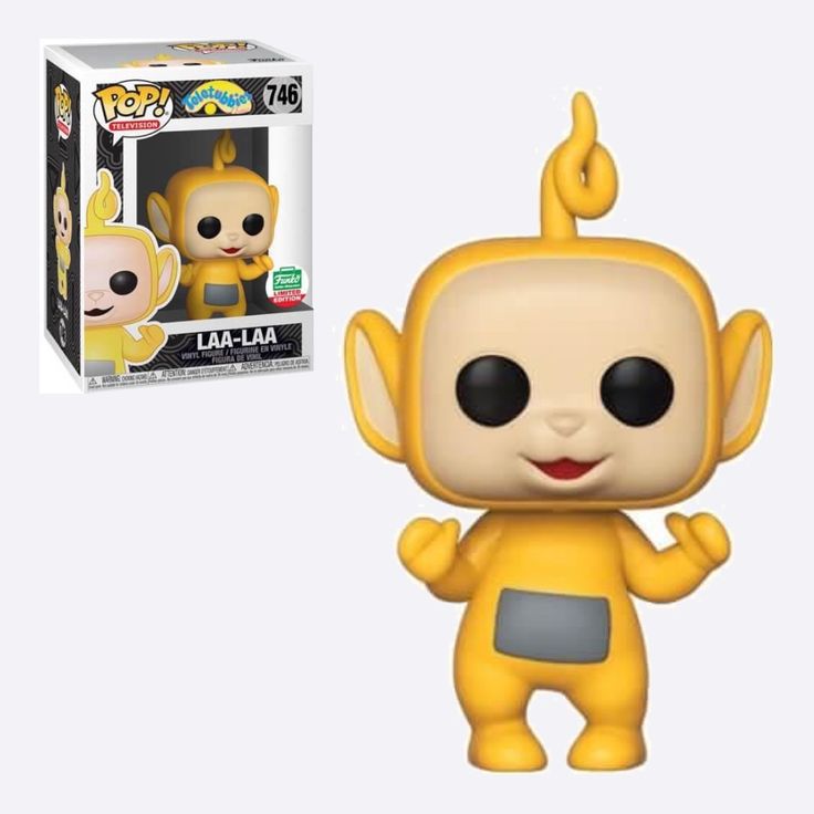 a pop vinyl figure is shown in front of a box with it's hand up