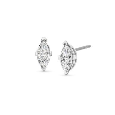 A unique take on a classic style, these beautiful marquise cut diamond stud earrings total 0.46 carats. Elegant Marquise Brilliant Cut Diamond Earrings, Formal Marquise Cubic Zirconia Diamond Earrings, Marquise Cubic Zirconia Diamond Earrings For Formal Events, Marquise Cubic Zirconia Diamond Earrings For Formal Occasions, Elegant Marquise Cut Diamond Earrings In Prong Setting, Brilliant Cut Marquise Diamond Earrings For Formal Occasions, Marquise Diamond Earrings With Diamond Accents For Formal Occasions, Marquise Diamond Earrings With Prong Setting, Marquise Cut Diamond Earrings For Wedding