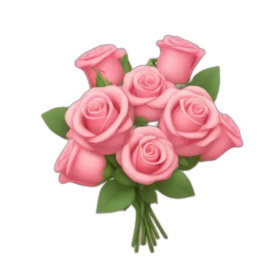 a bouquet of pink roses with green leaves