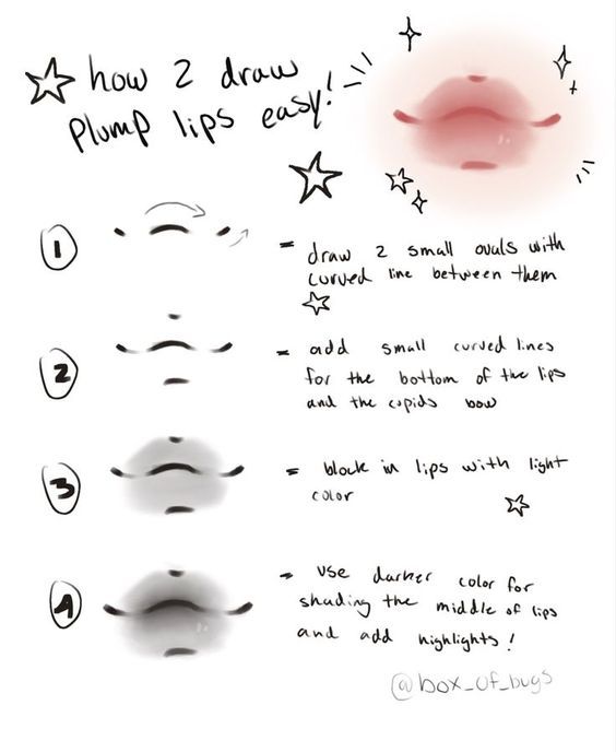 how to draw the nose and lips