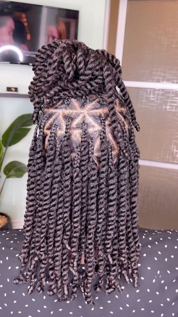 Two Strand Twist Designs, Triangle Part Two Strand Twist, Two Strand Twist Hairstyles Natural Hair Long, Plats Hairstyles Black Natural Hair, 2 Strand Twist Extensions, Twist With Triangle Parts, 2 Strand Twist With Weave, Two Strand Twist With Weave, Small Two Strand Twist Natural Hair