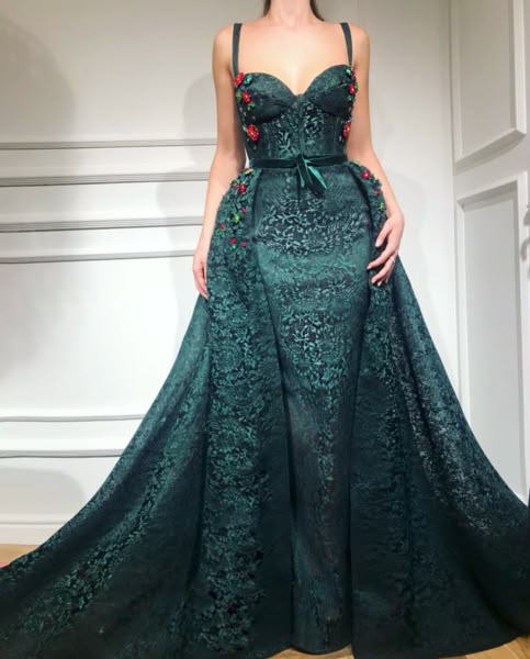 Jericho Jade TMD Gown – Teuta Matoshi Dark Green Prom Dresses, Hunter Dress, Green Prom Dresses, Jade Dress, African Prom Dresses, Prom Dresses Long Lace, Green Prom, Net Dress, Lace Prom Dress