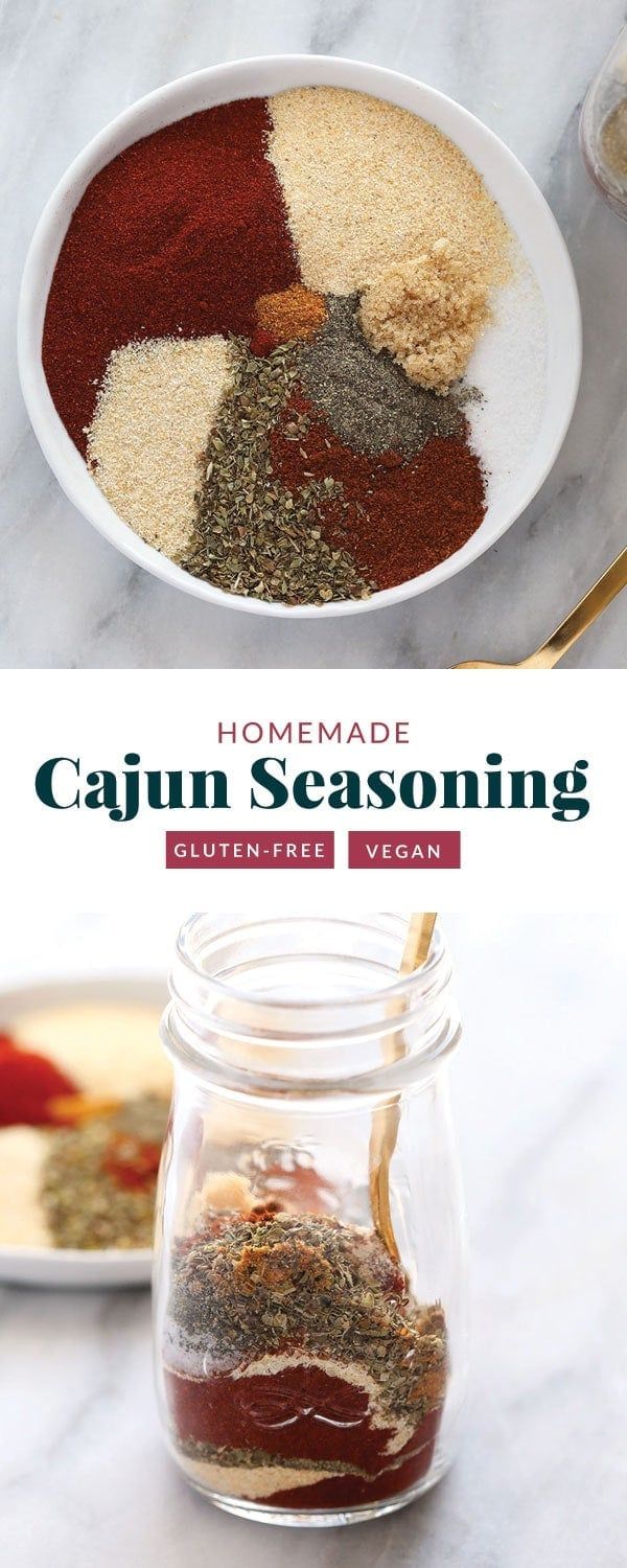 the ingredients for homemade cajun seasoning in a jar