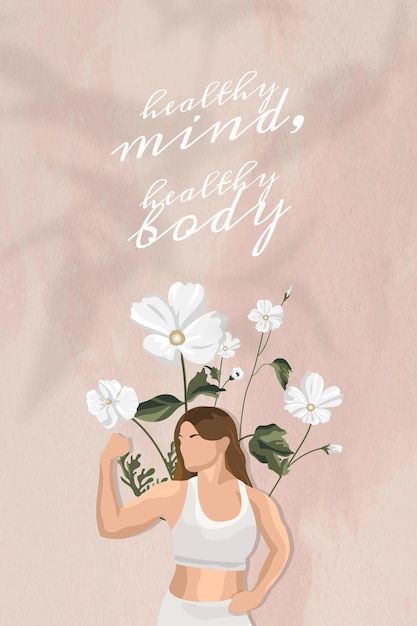 a woman with flowers in her hair and the words really mindy to be body