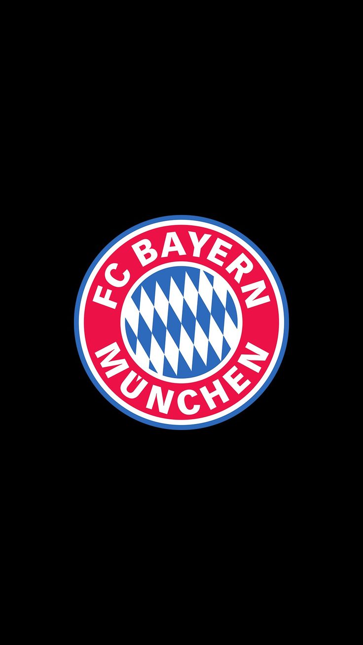 the logo for fc bayern munchen is shown in red, white and blue