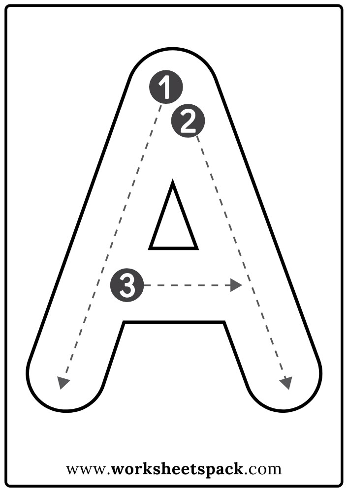 the letter worksheet with arrows and numbers to make it easier for children to learn