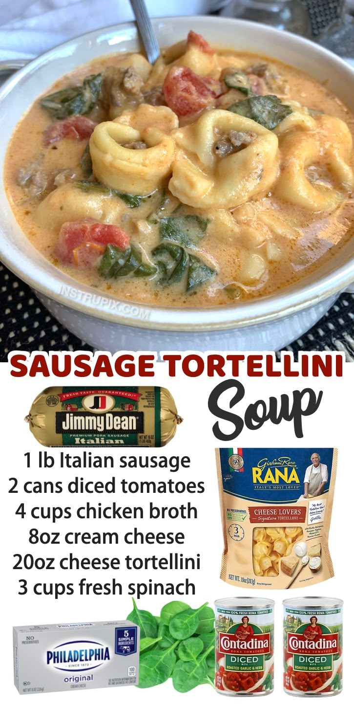 Super Easy Dinner Recipes, Sausage Tortellini, Super Easy Dinner, Tortellini Soup, Crockpot Recipes Slow Cooker, Picky Eaters, Tortellini, Cooker Recipes, Family Dinner