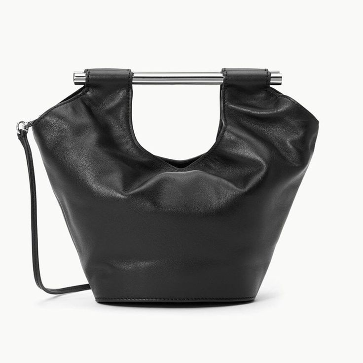 Brand New With Tags Staud "Mar Mini Bucket Bag" Gorgeous!!! Great Deal!!! It Retails For $395.00 Product Details: Style 606-10102 Color Black Details The Mar Mini Bucket Bag Is A New Style To The Mar Family, Featuring The Same Magnetic Metal Bar Handles. This Style Comes With A Detachable Shoulder Strap So The Bag Can Be Carried Over The Shoulder Or Handheld. Soft Napa Leather Mini Bag Features A Detachable Shoulder Strap 100% Cow Leather 10" W X 7.5" H X 7" D X 17.5" Strap Drop Staud Shoulder Bag With Round Handle For Shopping, Modern Staud Rectangular Bag, Modern Rectangular Staud Bags, Modern Rectangular Staud Bag, Staud Elegant Leather Shoulder Bag, Elegant Staud Leather Shoulder Bag, Staud Double Handle Evening Bag, Modern Staud Bag With Top Carry Handle, Staud Formal Bags With Top Carry Handle