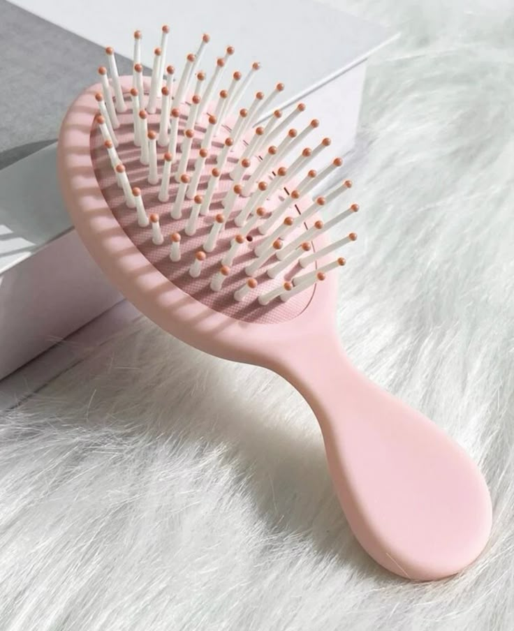 Hairbrush Aesthetic, Cute Hairbrush, Mini Hairbrush, School Wishlist, Trashy Outfits, Hair Appliances, Bath And Body Care, Pink Vibes, Emergency Kit