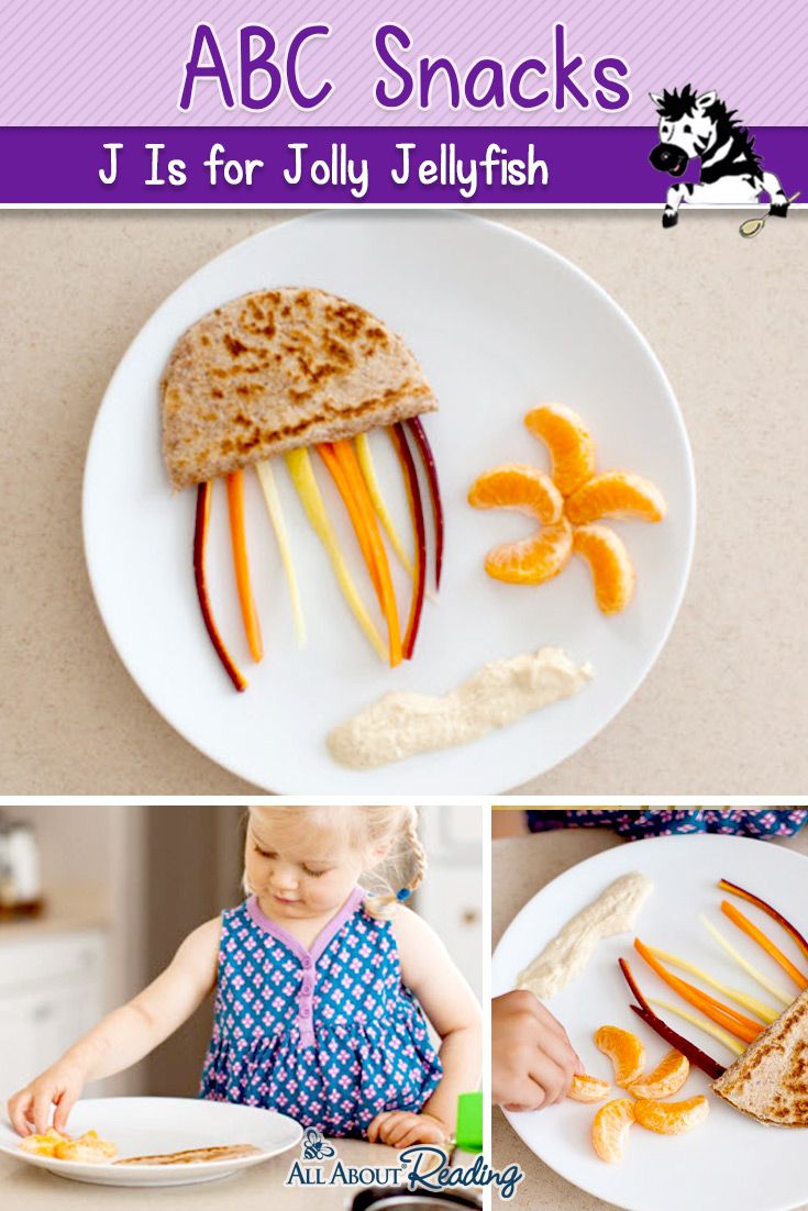 there are pictures of different food items on the plate, including jellyfish and orange slices