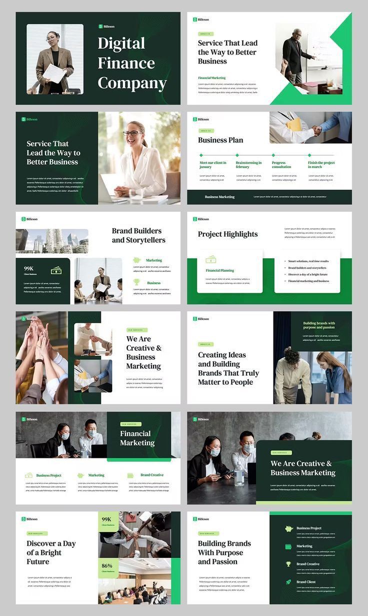 the green and white powerpoint presentation is ready to be used for presentations or presentations