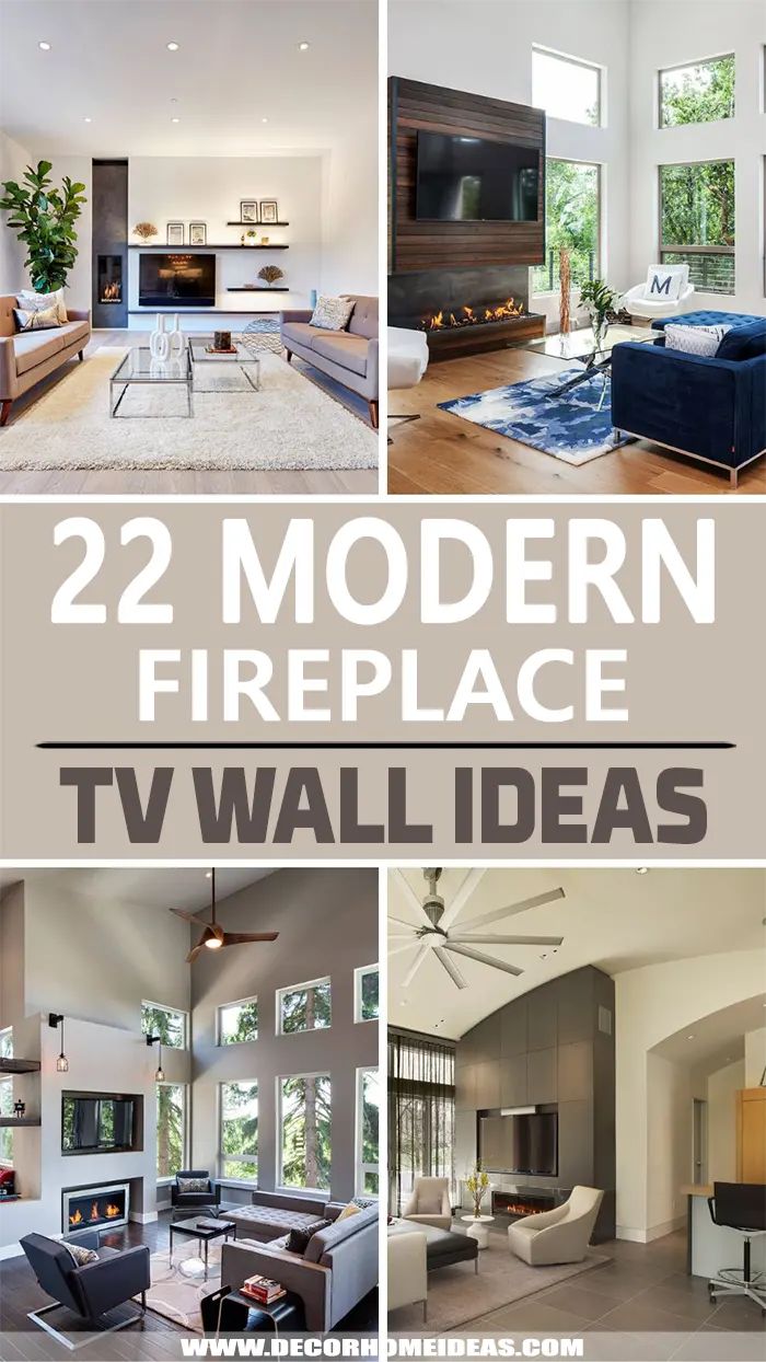 modern fireplaces and tv wall ideas for living room or dining room with text overlay that reads, 22 modern fireplace tw wall ideas