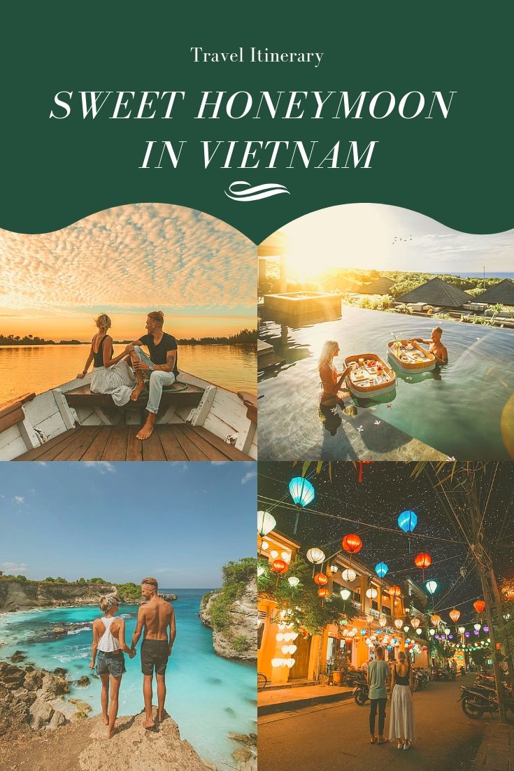 the cover of travel library's sweet honey moon in vietnam, with images of people on boats