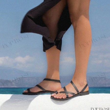 Open Toe Flat Casual Sandals Shoe Sole, Casual Flats, Casual Sandals, Open Toe, Heel Height, Leather Upper, Sandals, Heels, Leather