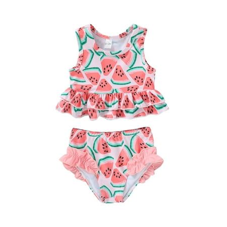 Toddler swimsuit baby girl bathing suit, newborn girl vest bikini swimwear clothes set. The sleeveless,crew neck top Bikini swimsuit for 0-3 months newborn girl,3-6 months infant girl, 6-12 months toddler girl ,12-18 months baby girl, 18-24 months little girl, 2-3t girl,3-4t,4-5t,5-6 years old, 6-7t kid. Summer day is coming up! Get this super cute pink, blue stripes,yellow dots, cows, daisies, dinosaurs print swimsuit set for your baby girl! Younger Tree focuses on baby clothes, strives to prov Toddler Bathing Suits, Baby 12 Months, Toddler Suits, Striped Swimwear, Toddler Swimsuits, Baby Swimsuit, Girls Vest