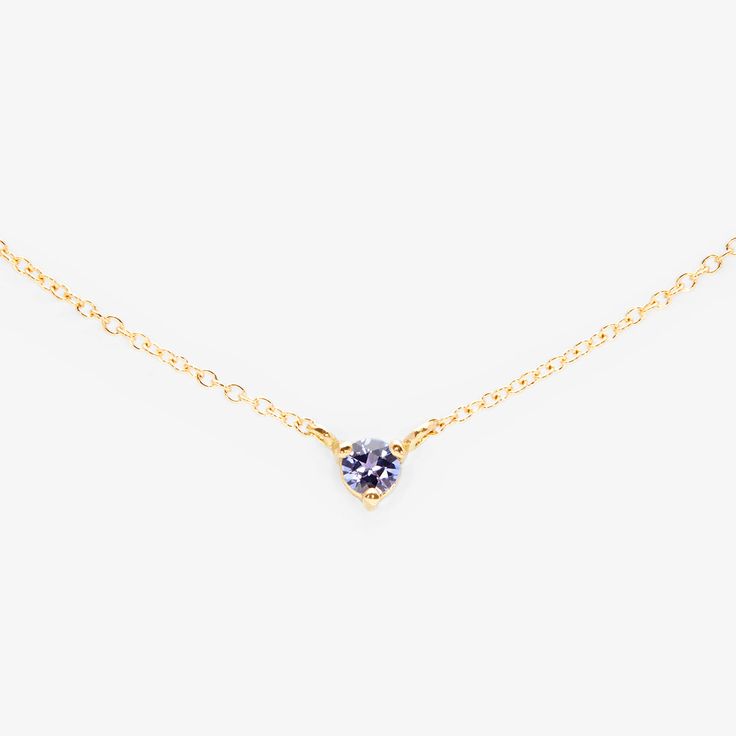 For the perfect minimal pop of color, our Tanzanite Birthstone Necklace feature December’s birthstone in the subtlest of ways - great for layering, or beautiful on it's own.Pair with our Baby Tanzanite Ring (R1601TZ) and our Baby Tanzanite Studs (E1901TZ) for the perfect December set. Tanzanite Birthstone Necklaces For Anniversary, Everyday White Gold Solitaire Necklace With Birthstone, Minimalist Birthstone Necklace For Formal Occasions, Minimalist Formal Birthstone Necklace, Dainty Everyday Solitaire Birthstone Necklace, Elegant Everyday Gemstone Birthstone Necklace, Elegant Tanzanite Birthstone Necklaces, Elegant Tanzanite Birthstone Necklace, Gold Tanzanite Jewelry With Bezel Setting