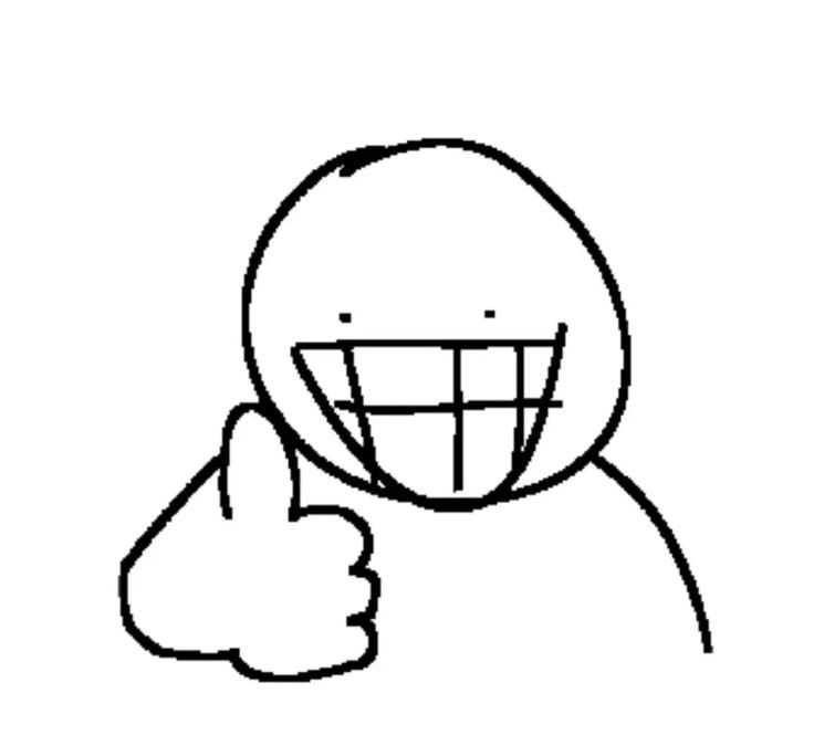 a drawing of a person giving the thumbs up sign with his hand in front of him