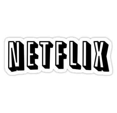 the word netflix in black and white sticker