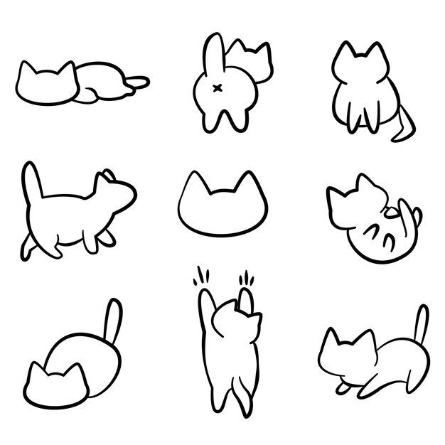 the outlines of different animals are shown in black and white