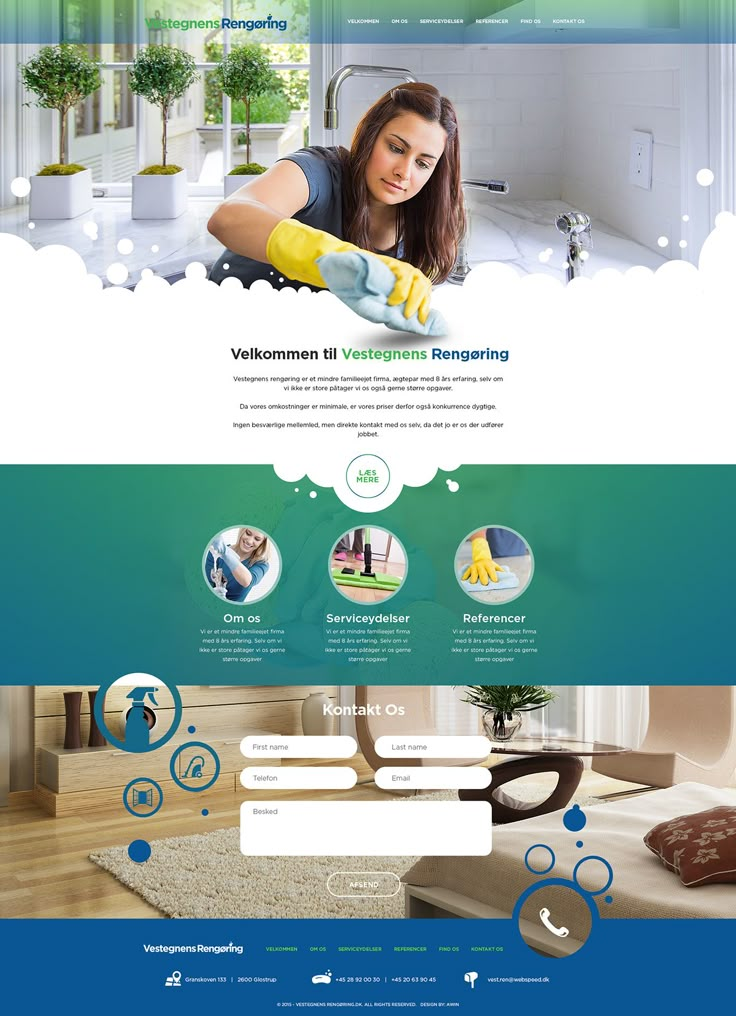 the website for cleaning services is clean and ready to be used in any business or company