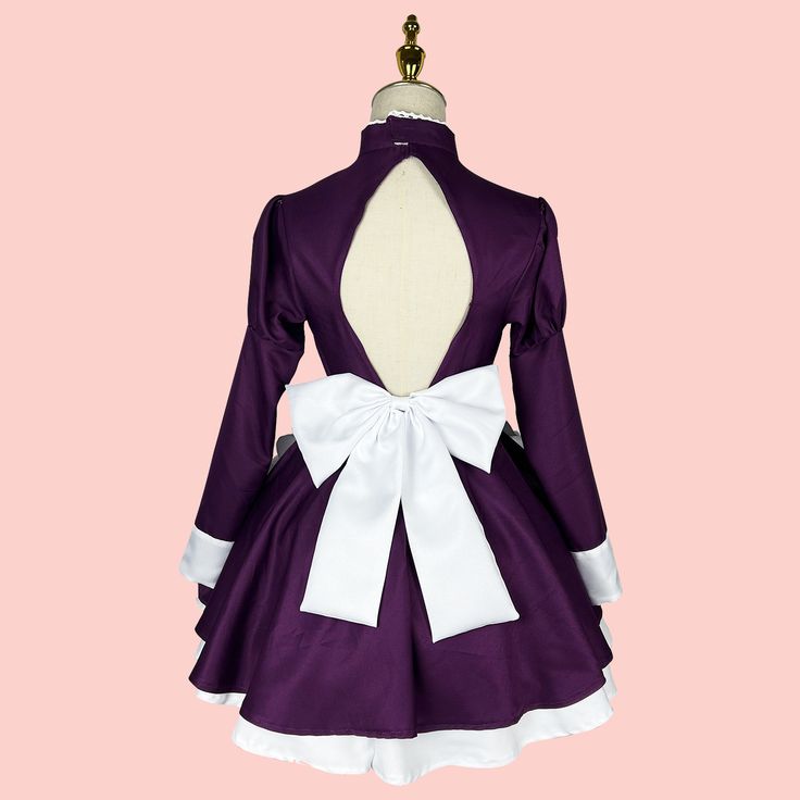 Purple Cosplay Maid Dress Halloween Costume Condition: Brand NewColor: PurpleSize: S-5XLMaterial: Cotton and PolyesterSleeves: Long SleevesIncluded: Dress+Apron+Headwear+Bow*2 High Rise Invasion Cosplay, Anime High Rise Invasion, Masked Girl, Purple Cosplay, Cosplay Maid, Gothic Victorian Dresses, High Rise Invasion, Woman Cosplay, Halloween Party Dress