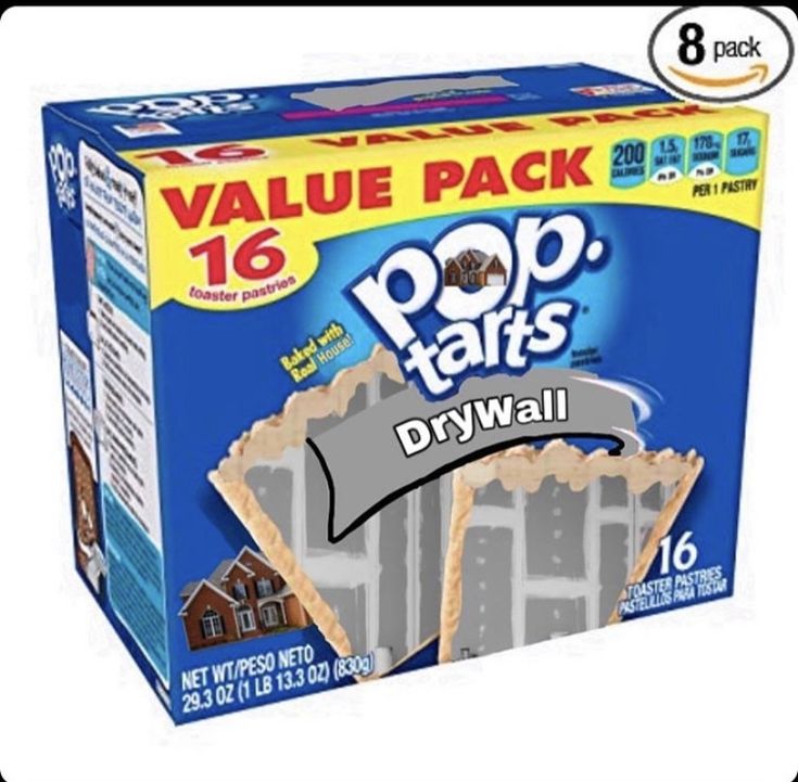 a box of pop tarts is shown with the package in it's front