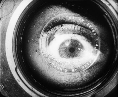 an eyeball is shown in black and white