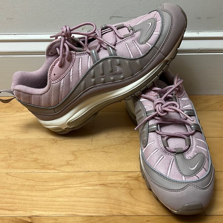 Nwot Nike Airmax 98 Sneakers Condition: New Without Box - Sneakers Have Only Been Tried On Indoors Color: Pink And Grey Size: 10 Nike Airmax 98, Pink Grey, Mens Shoes Sneakers, Nike Men, Nike Air Max, Nike Shoes, Shoes Sneakers, Men's Shoes, Man Shop