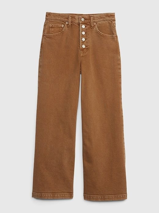 High Stride Wide-Leg Ankle Jeans with Washwell | Gap Gap Wide Leg Flare Jeans, Brown Relaxed Fit Wide Leg Jeans, Gap Bottoms With Five Pockets For Fall, Gap Straight Leg Jeans For Fall, Gap High Waist Jeans For Fall, Gap High Rise Pants For Fall, Gap Pants With Pockets For Fall, Casual Gap Flare Jeans For Fall, Brown Relaxed Fit Jeans For Everyday