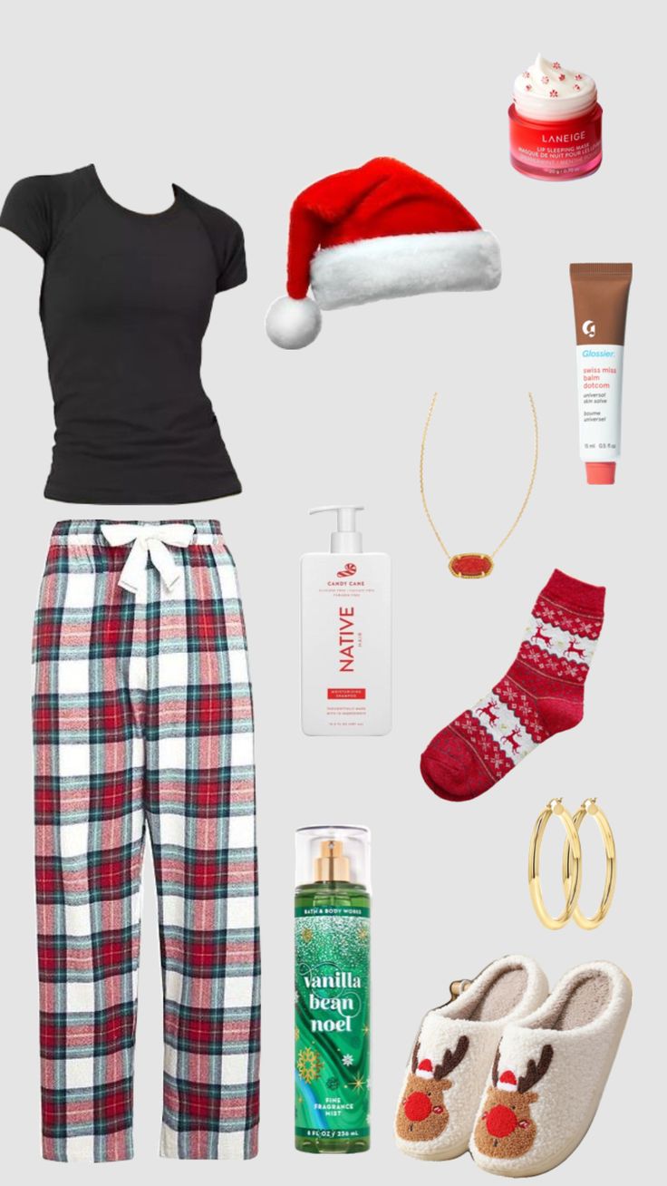 Where To Get Christmas Pjs, Christmas Outfit Layout, Christmas Outfit Preppy, Christmas Aesthetic Clothes, Crismas Outfits, Christmas Pj Ideas, Cute Christmas Fits, Christmas Fits Aesthetic, Cute Christmas Pjs