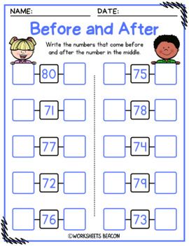 a printable worksheet for numbers to be done on the same page