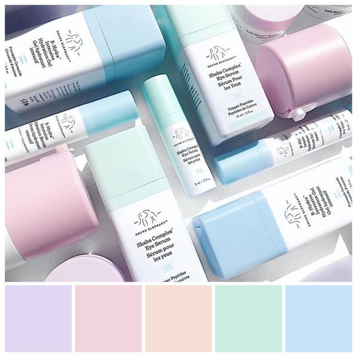 Drunk Elephant Skincare branding and packaging design. Drunk Elephant is the fastest-growing skin care brand in Sephora's history with 600% year on year growth according to The Independent UK, 10 September 2018. The brand’s packaging colours vary from soft, clean pastels to high chroma colours. Drunk Elephant branding and packaging colour palette by Zena O’Connor using an image from Drunk Elephant Instagram. Elephant Skincare, Drunk Elephant Skincare, Skincare Branding, Skincare Packaging, Perfume Packaging, Beauty Products Photography, Cosmetic Design, Brand Color Palette, Anti Aging Ingredients