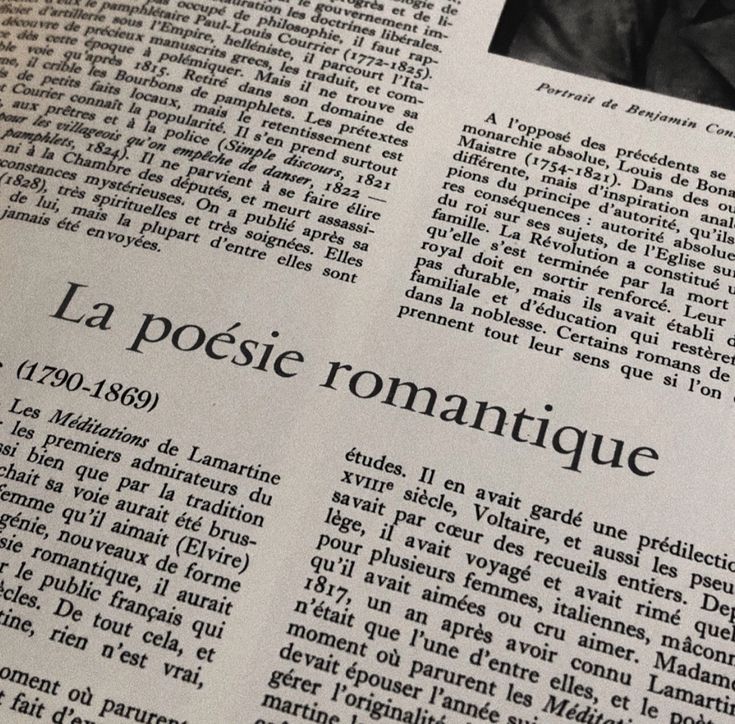 an article in the french newspaper la posie romanique